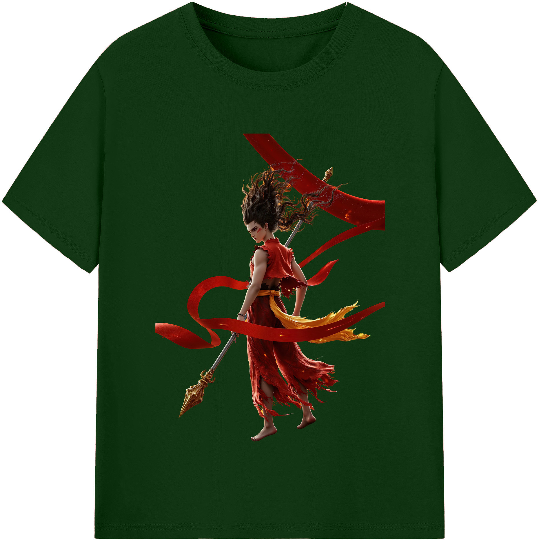 （画像用） Ne Zha 2 ナタ 魔童の大暴れ 綿100％半袖Tシャツ（フロントプリント）